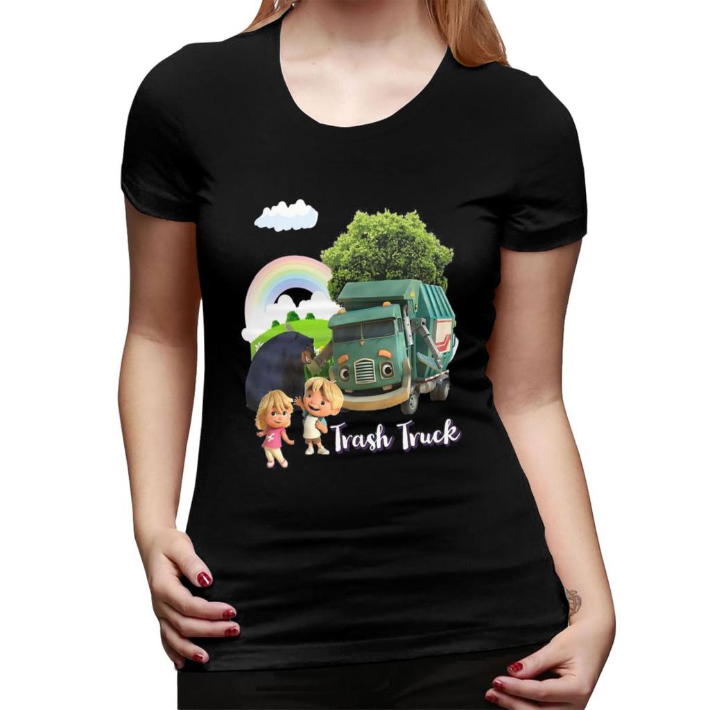 Trash Truck Animation Trash Truck Netflix TShirt for Women Round Neck Streetwear T Shirts Womens Tees Short Clothes Tops