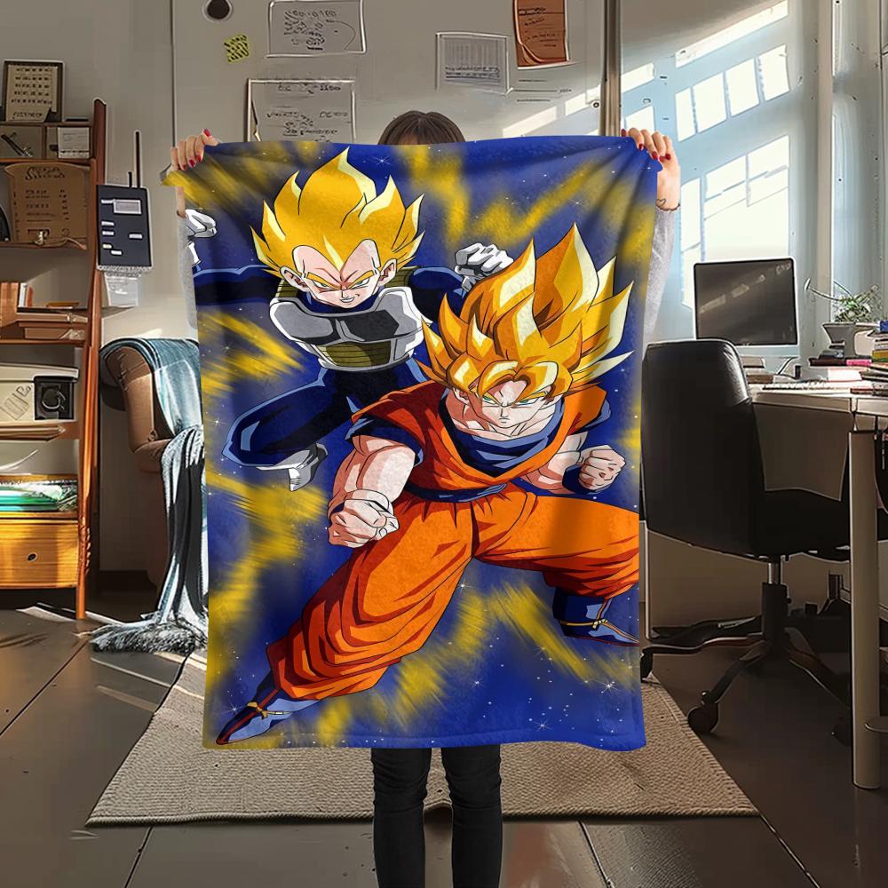 Фланелевое одеяло с принтом персонажей Dragon Ball, Высококачественное, Удобное для всех сезонов, Декор для дома, Тепло и уют, Идеально для рождественских подарков