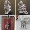 2 Pcs Skeleton On Toilet Key Chain Key Ring Novelty Gift Rubber / Metal Ring