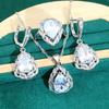 Water Drop Jewelry Europe and The United States Hot Anti-allergy Zircon Necklace Earring Jewelry Set