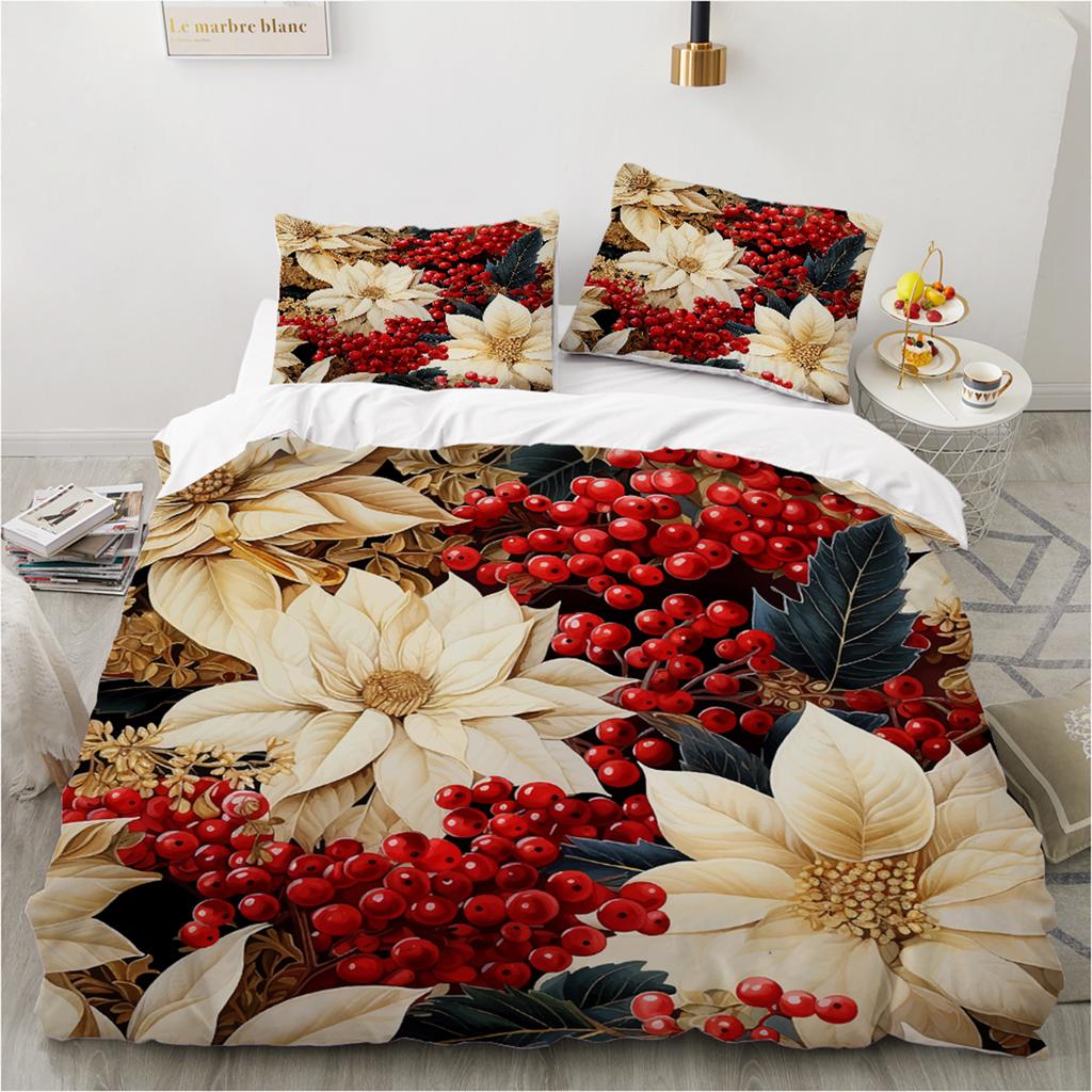 3D Flower Printed Duvet Cover King Twin Queen Double Size Kit Floral Pillowcase New Wholesale Elegant Bedspread