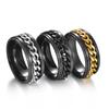 For Teens Fidget Spinner Punk Men Rings Women Anxiety Rings Korean Finger Rings Twist Chain