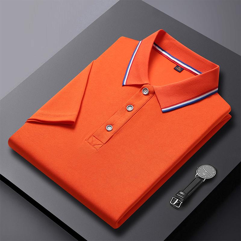 Trend Hub Solid Color Polo Shirt Men's Business Polo Collar Half Sleeved Top Casual Short Sleeved T-shirt for Men