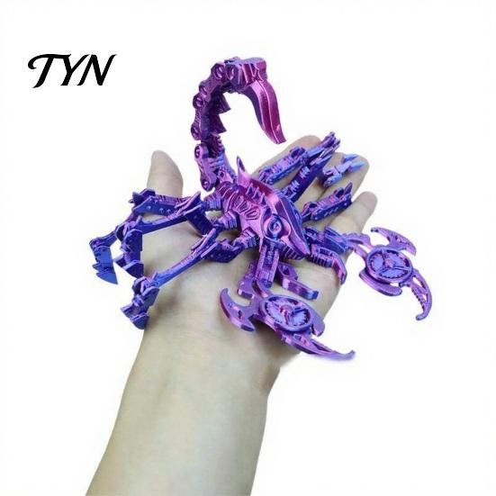 Realistic Scorpion Model Articulated Mechanical Figurine, 3D Printed Flexible Joints Educational Science Toy Model, Gradient Color Movable Fidget for