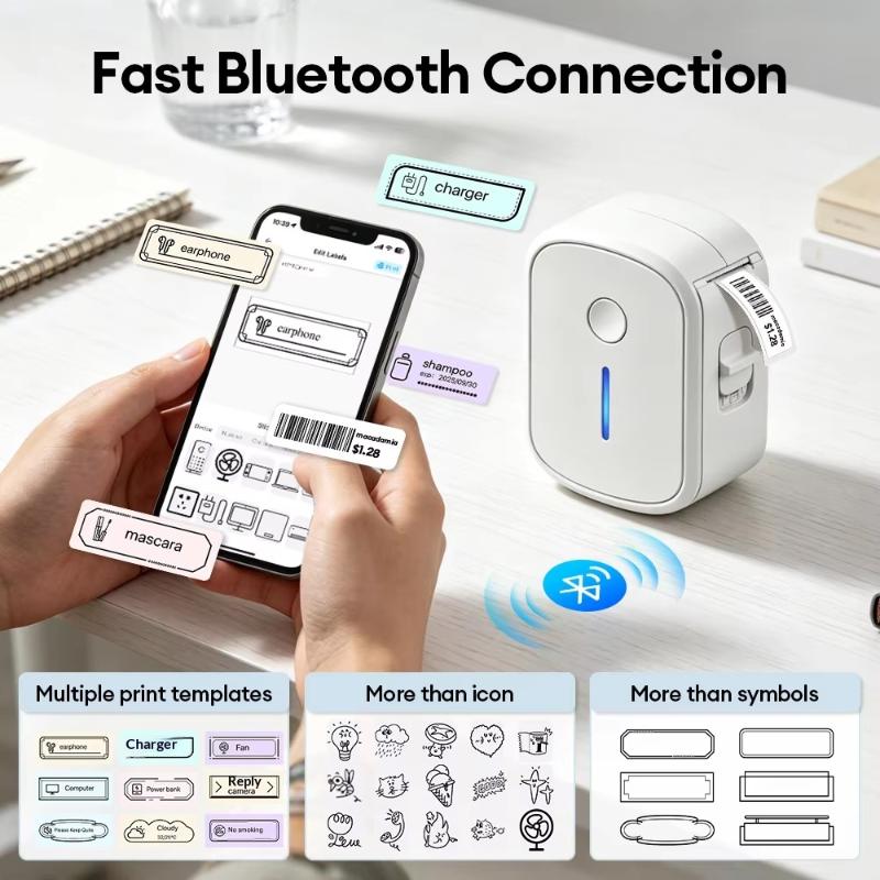 Компактный Bluetooth Термонаклейки Принтер Портативная Мини Машина для Печати Этикеток Для Офиса Дома Маркировка