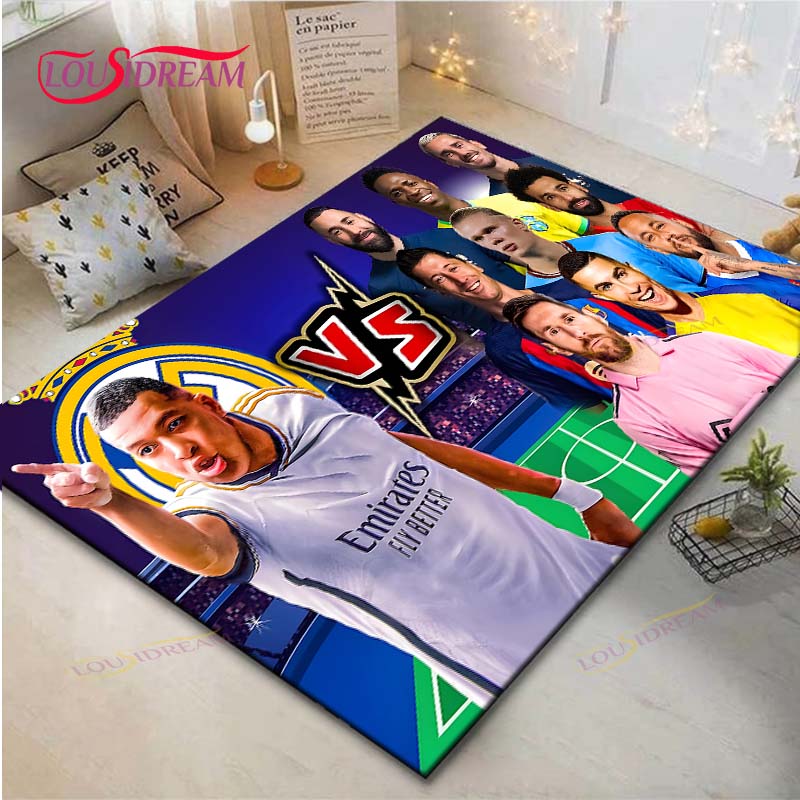 Криштиану Роналду--Месси-Неймар Ковер с принтом Гостиная Противоскользящий ковер Детская спальня Коврики Игровой ковер Большой ковер Декор