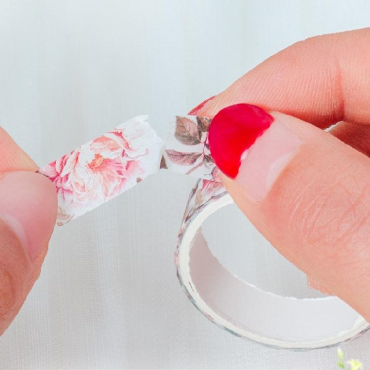 5Rolls Flower Decorative Tape Aesthetic Tape 10mmX2M Each Adhesive Tape for Art Craft Scrapbooking Photo Frame Journal