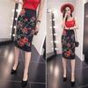 Летняя элегантная юбка-карандаш с принтом, женская облегающая юбка длиной до колена с высокой талией, женская