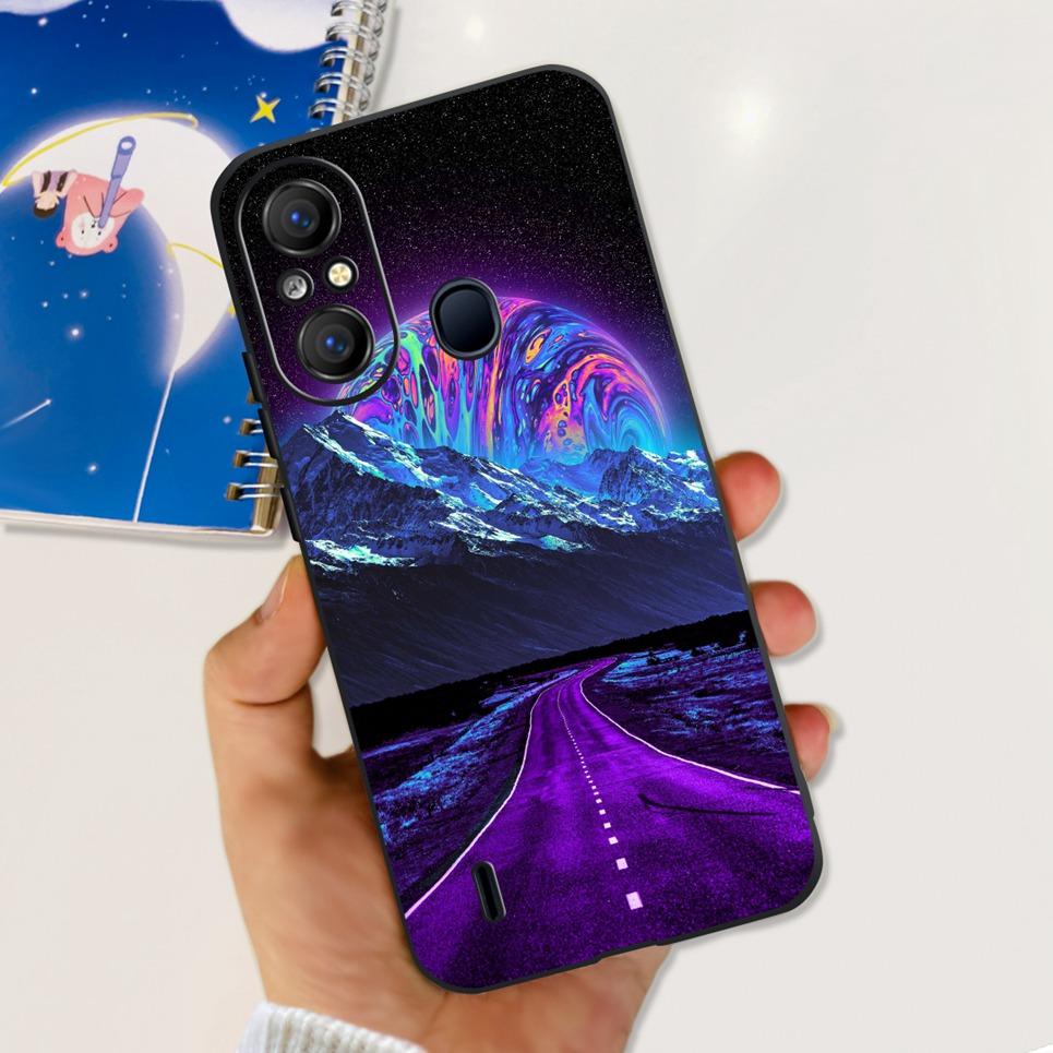 For ITEL A58 ITEL A49 Back Cover Jelly Stylish Beauty Pattern Printed Phone Case For ItelA48 A 49 Soft Black Matte Silicone Etui