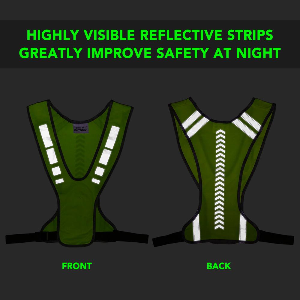 High Visibility Safety Vest Outdoor Sports Running Cycle Reflective Vest with Pocket