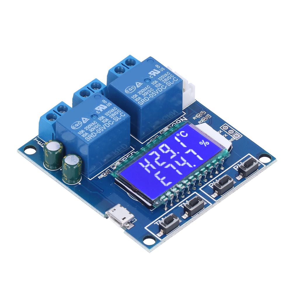 Модуль контроля влажности и температуры с цифровым дисплеем, 2 выходных реле, датчик DC6‑30V XY‑TR01