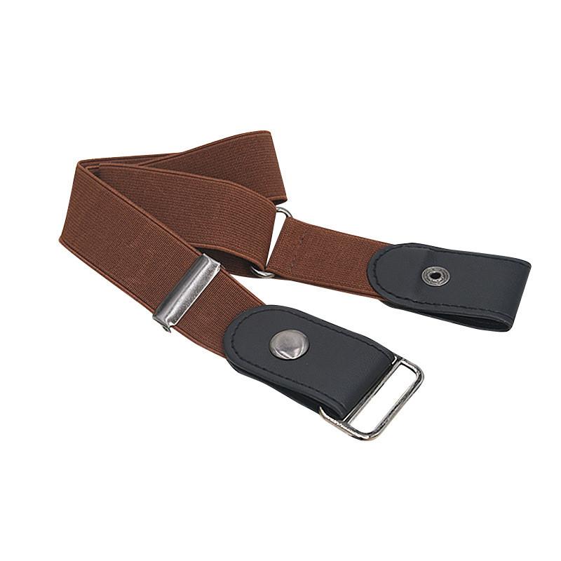 Leather Elastic Belt For Men And Women With Metal Buckle And Adjustable Fit