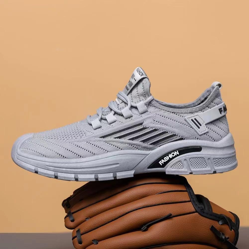 Men's shoes summer fly-woven breathable sports casual shoes soft sole light lazy shoes