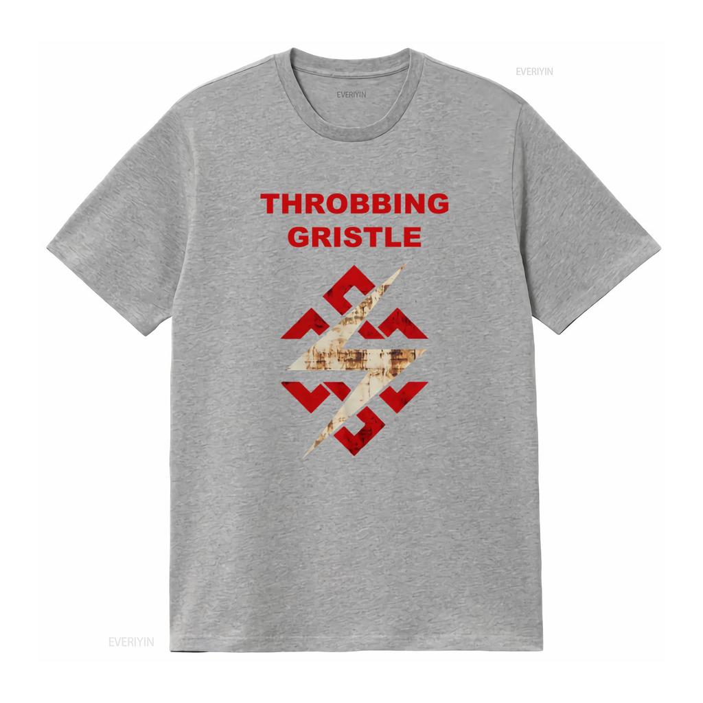 Футболка с логотипом-узлом Throbbing Gristle Flash для стиля рок-группы винтажная стираная повседневная слегка эластичная универсальная модная унисекс