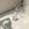 Double Layered Butterfly Necklace for Women with High-end Design, Light Luxury and Niche Collarbone Chain