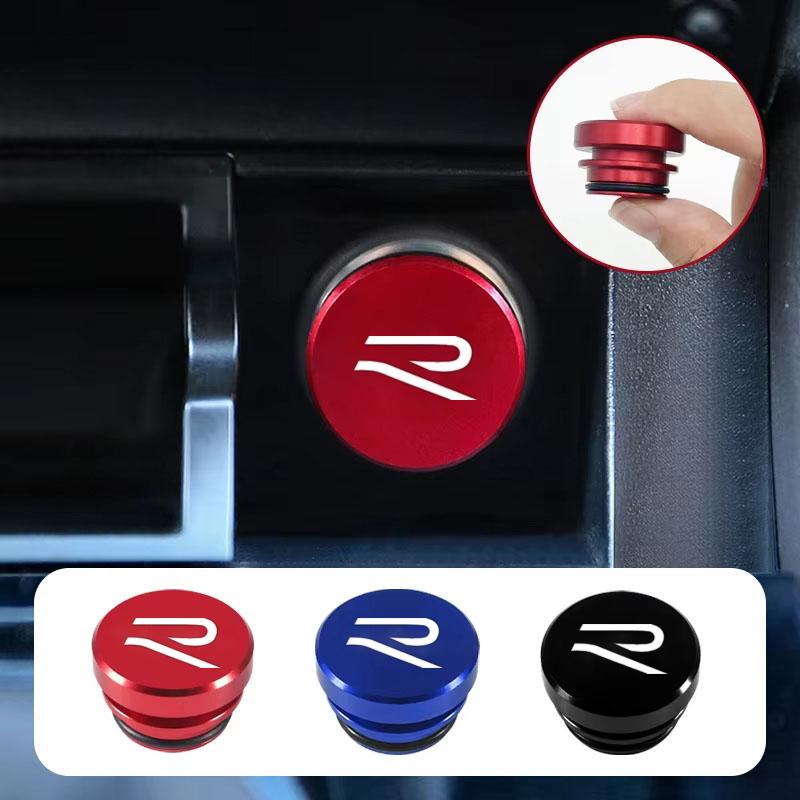 RSQ1 Alloy Car Cigarette Lighter Button Cover for Volkswagen VW R Line Golf GTI Jetta Passat Tiguan MK6 Arteon Scirocco Accessories