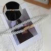 Женский пояс с цепочкой на талию, инкрустированный жемчугом, бриллиантами, с украшением на талии, тонкий пояс, расшитый бисером, эластичный пояс