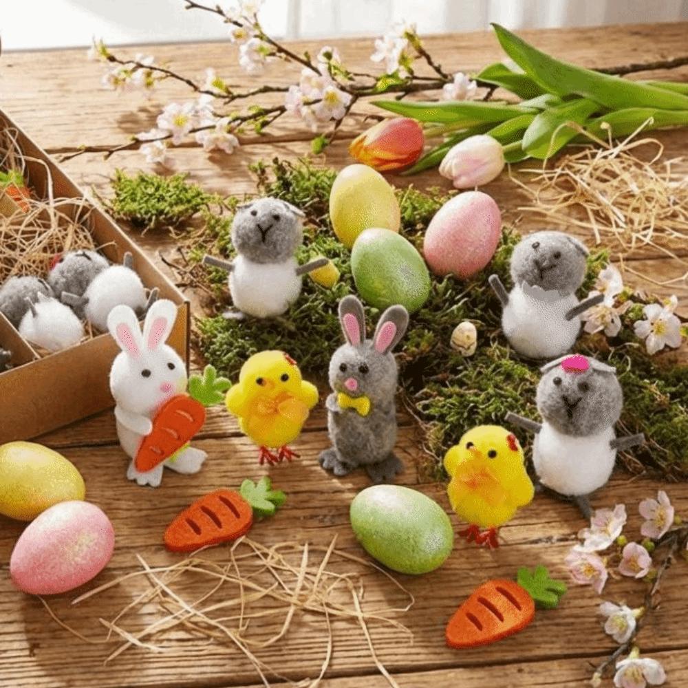 Happy Easter Easter Eggs Chick Ornament Handmade Easter Decoration Festival Party