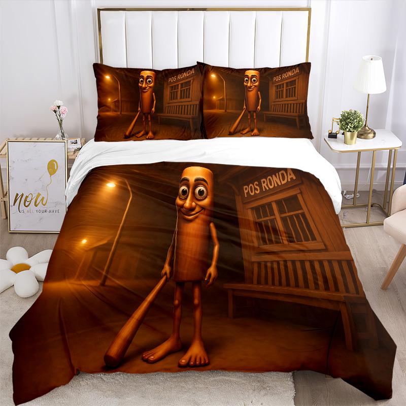 Sausage Character Urban Setting Print 3Pcs Bedding Setduvet Cover With 2 Bedropillowcase Home Birthday Gift