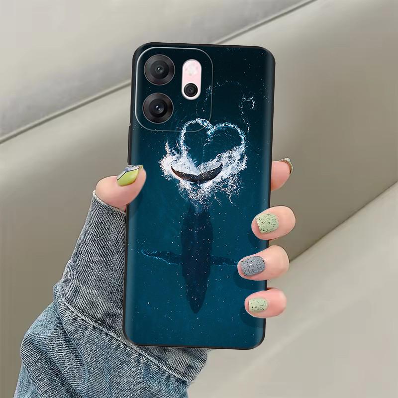 Для OPPO Reno14 F Чехол CPH2743 Мягкая Силиконовая Крышка Милый Кот Нарисованная Защита Fundas Для OPPO Reno 14F Reno14F Задняя Крышка Сумки