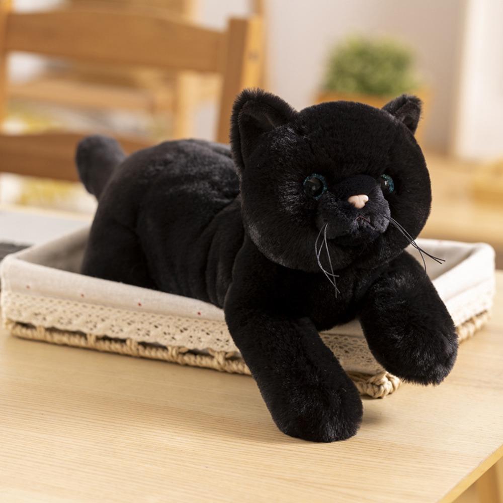 50cm Size Simulation Stuffed Cat Realistic Design Cute Lying Cat Doll Birthday Gift