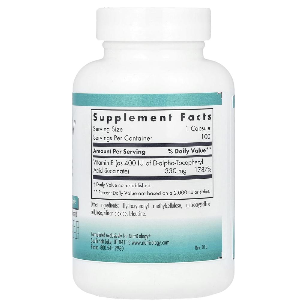 Vitamin E Succinate, Veggie Capsules 100