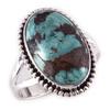 Кольцо из серебра 925 пробы с натуральным тибетским бирюзовым камнем ручной работы S.10 S9d21
