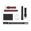 Авторизованный дистрибьютор Komono Watch Ladies Unisex Belt Harlow Silver Leather Black Leather Belt [KOMONO] KOM-W4144 [Комплект для замены] Корпус/бордовый и