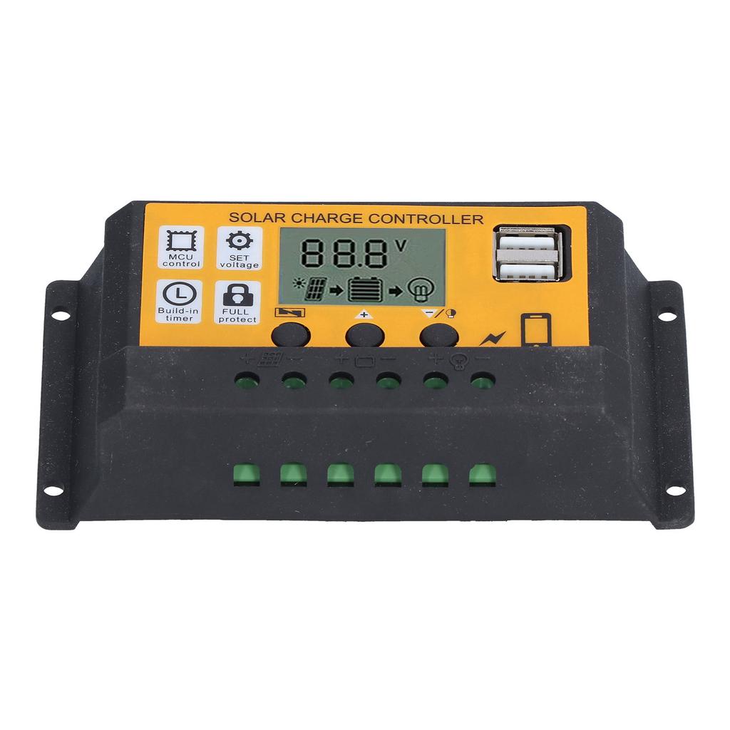 Интеллектуальный контроллер заряда Фотоэлектрическая генерация Автоматическое оборудование управления 12В 24В 30АЖелтый
