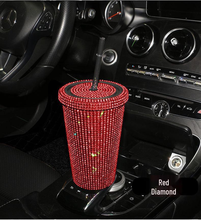 Новый модный стакан со стразами и блестками для напитков с крышкой и соломинкой, 550 мл