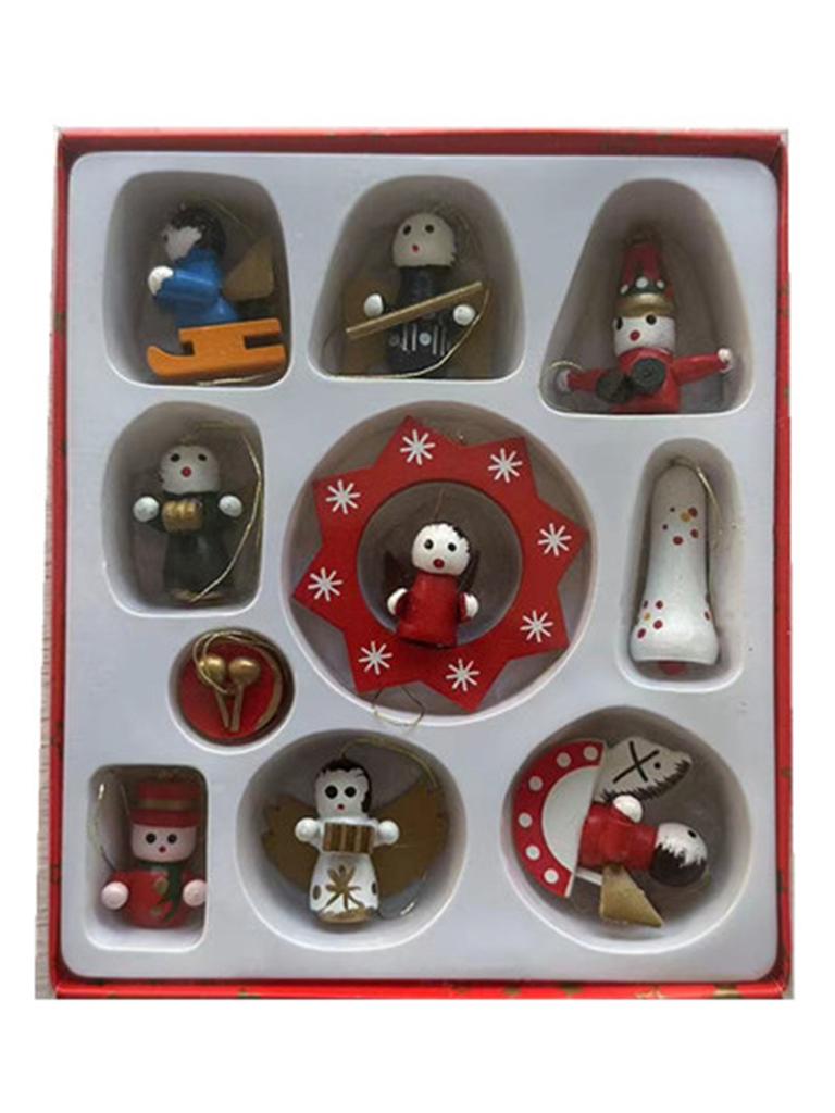 Деревянная рождественская подвеска Подарочная коробка с рождественскими подарками Подарочный поезд Подвесные украшения Украшения для рождественской елки