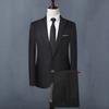 2 шт./компл. мужской деловой костюм с лацканами, длинный рукав, однобортный костюм, пальто, однотонный костюм, брюки, комплект, облегающая рабочая одежда