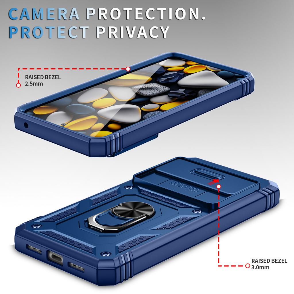 Чехол для Google Pixel 8 Pro Camshield с кольцом-держателем и подставкой, ТПУ+ПК, чехол для телефона