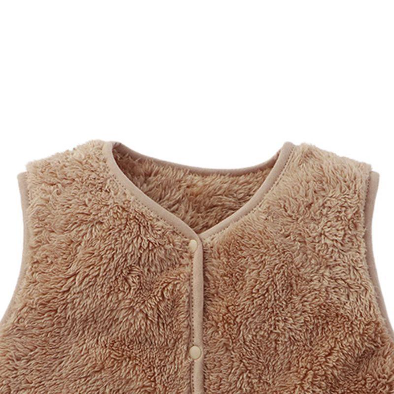 Детский теплый флисовый жилет без рукавов на пуговицах для детей 1-5 лет