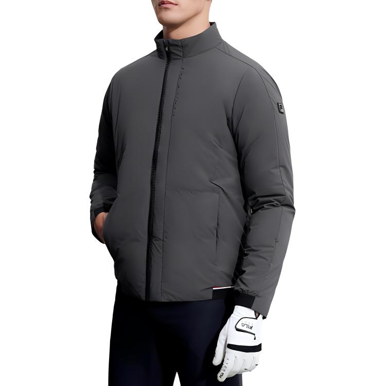 Fila 2023 Зима Новая Легкая Пуховая Куртка Гольф Спорт Базовая Стойка Воротник Топ Мужские Топы Черный A11M345917F-BK