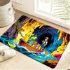 Lucario & Pikachu Snowy Campfire Print Non-Slip Floor Mat Doormat