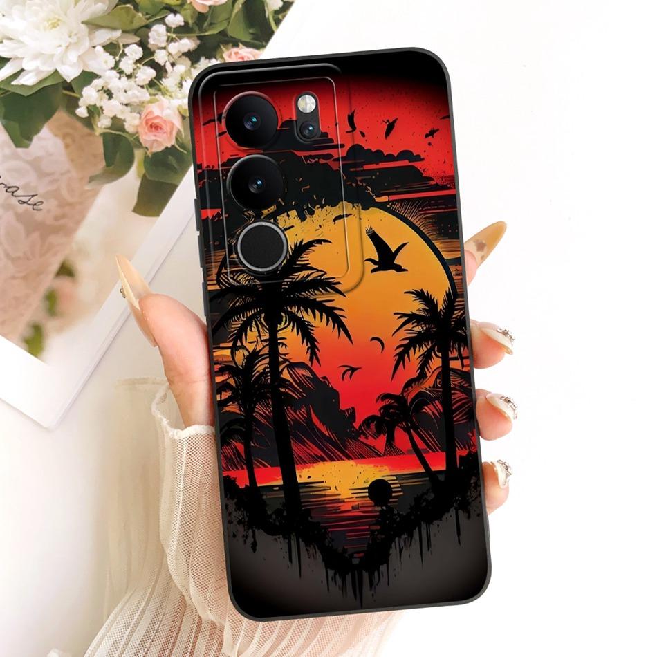 For Vivo V29 V29Pro Fashion Dusk Beach Painting Phone Case For Vivo V 29 V29 Pro 5G V2250 V2251 Soft Silicone Covers Bumpers
