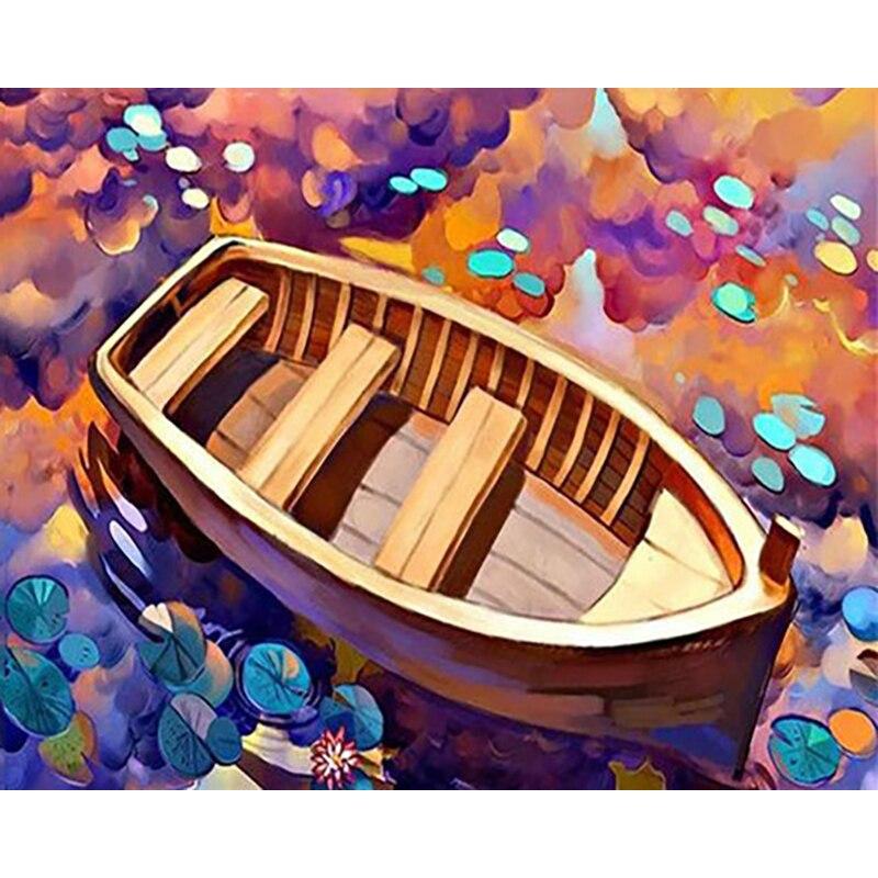 New 5D DIY Diamond Painting Sea View Diamond Embroidery Sailboat Cross Stitch Full Round Drill Home Decor Manual Art Gift