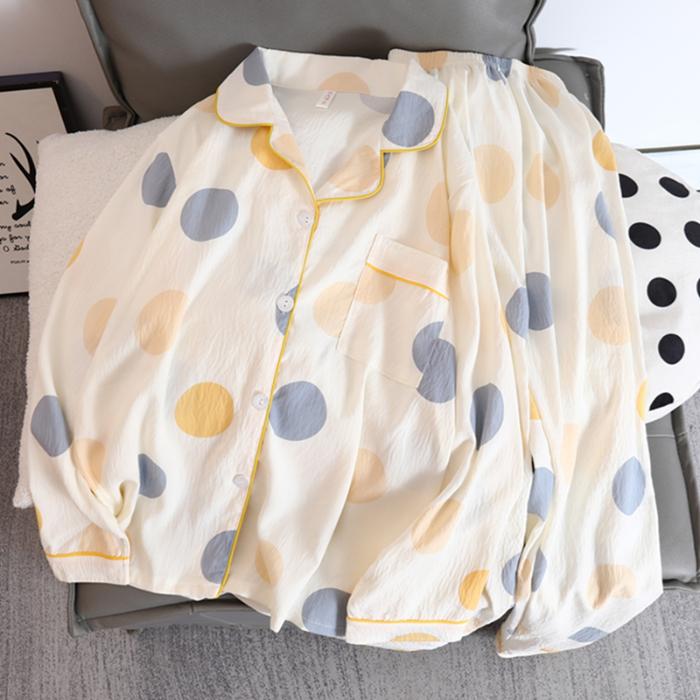 Homewear Flower Print V-neck Women's Pajamas Set Aesthetic Art Soft Two-piece Pajamas Set Sweet Casual Autumn  Sleepwear