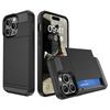 Чехол для телефона iPhone 16 15 14 Plus 13 12 11 Pro Max Кошелек с держателем для карт, выдвижным карманом, двухслойным защитным чехлом