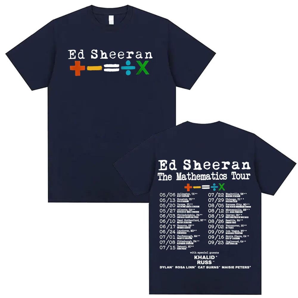 Ed Sheeran Mathematics Tour 2026 Pattern Tshirt for MenWomen Harajuku Retro 90s Hip Hop Fashion Casual Extra Large Tshirt