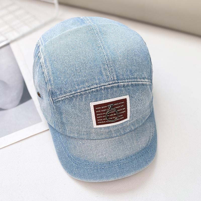 Винтажная бейсболка из выстиранного денима для детей, универсальная, с коротким козырьком, хип-хоп шляпа, нишевый дизайн, солнцезащитная кепка для мужчин