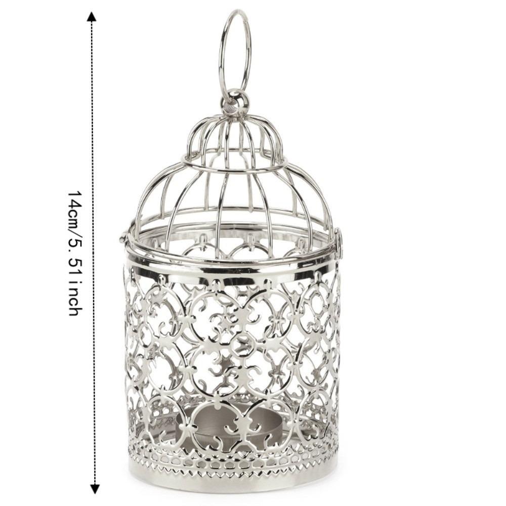 Iron Hanging Lantern Candle Holder Electroplated Birdcage Candlestick Decorations Gift For Events