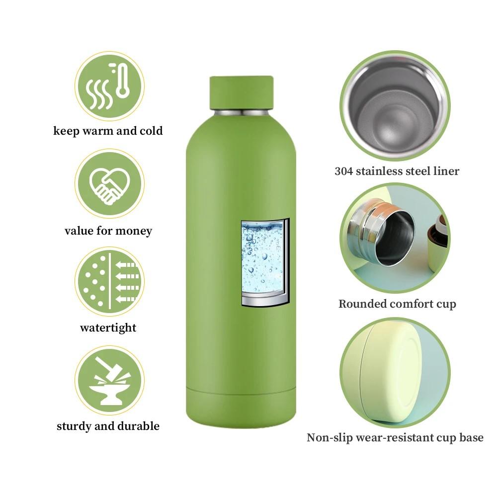 500ml Outdoor Durable Steel Small Mouth Cold and Hot Thermos Portable Insulated Cup Gym Kettle,thickened Double Water Cup