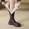 Теплые утолщенные длинные сапоги Женские зимние сапоги из бархата и хлопка Высокие зимние сапоги Рыцарские сапоги на толстом каблуке