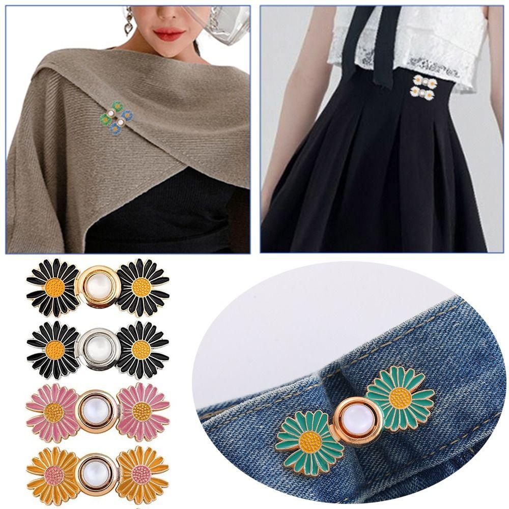 Легкие в использовании пуговицы-цветы, булавки, регулируемый удлинитель для талии для джинсов, брюк, юбок