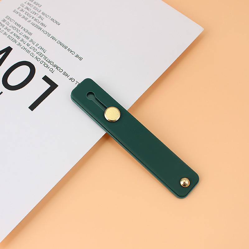 Mobile Phone Push-pull Ring Buckle Holder, Expandable and Simple Adhesive Solid Color Silicone Wristband Holder, Anti Drop