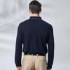 Sheep wool & long staple cotton autumn business long-sleeved polo shirt men's knitted breathable casual T-shirt