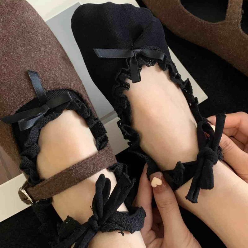 2025 new Ballet Lace Tie Straps Boat Socks Bowknot Women Sexy Fishnet Slippers Japanese Style Girl Lolita Modern Lolita Socks
