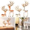1 пара скульптура оленей, статуи, настольная коллекция, универсальное украшение для полки, орнамент фэншуй для